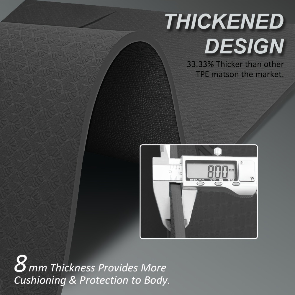 Large TPE Yoga Mat 6'x4' Extra Thick 1/3" – Alignment Lines, Double-Sided Non-Slip Professional Mat for Yoga, Pilates & Home Workout for Women & Men