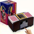 Automatic Card Shuffler 2 4 6 Deck | Battery Powered Transparent Design | Easy One-Button Operation for Poker Family Game Night Card Games | Durable Plastic Ages 14+ Normal Type