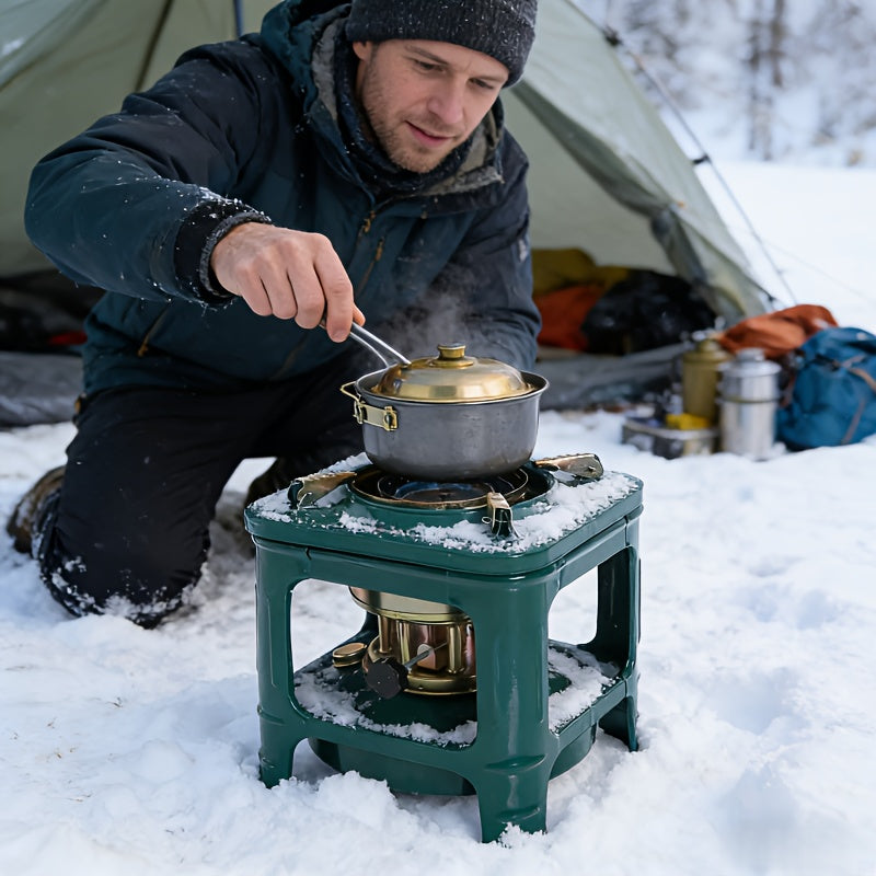 Portable Kerosene Paraffin Camping Stove Outdoor Heater Adjustable Flame Lightweight Military Green Stove for Camping Picnic Barbecue Backpacking Survival Emergency