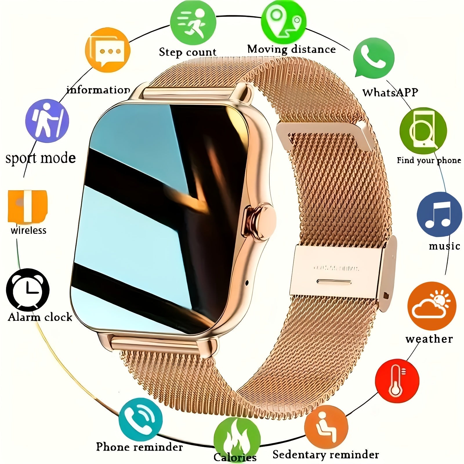 Full Touch Screen Smartwatch with Wireless Call & Sport Modes