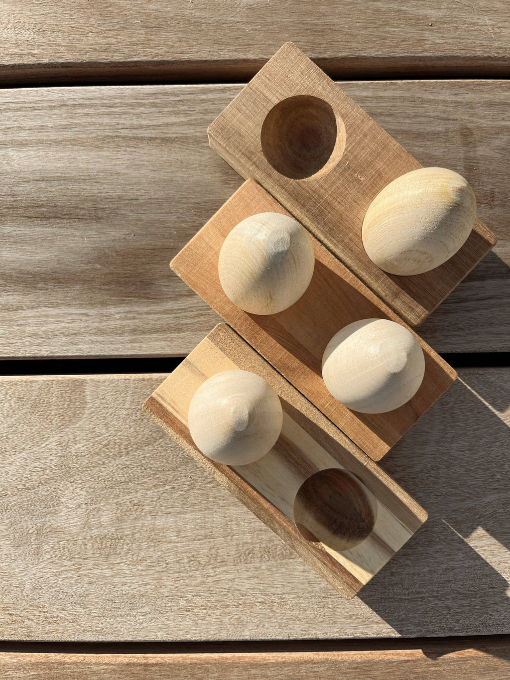 Wooden Egg Shakers with Stand