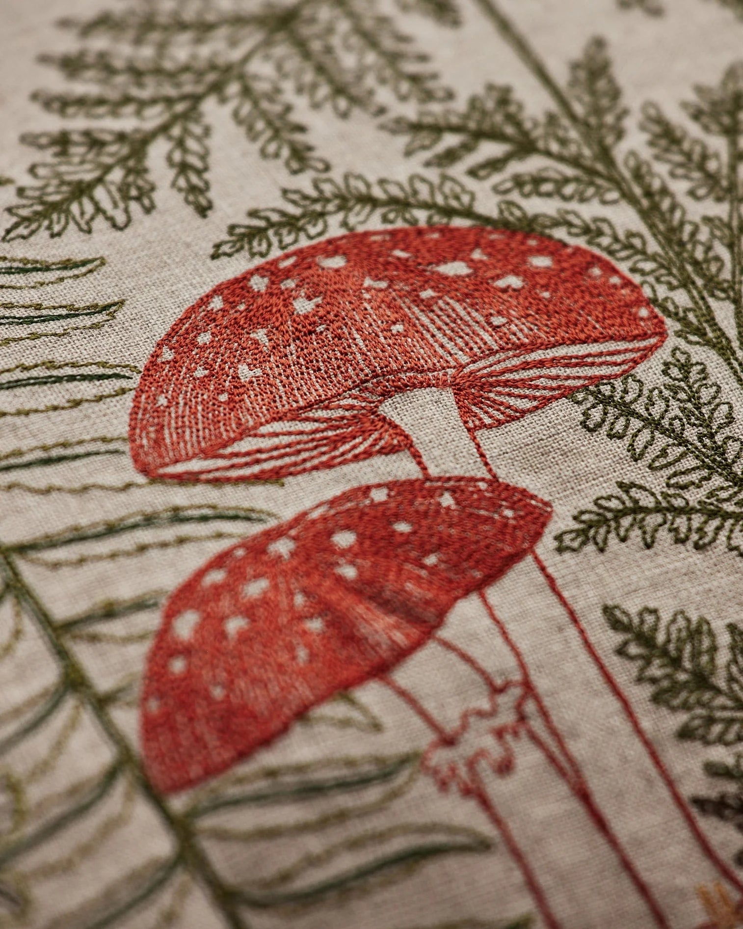 Coral & Tusk Mushrooms and Ferns Lumbar Pillow