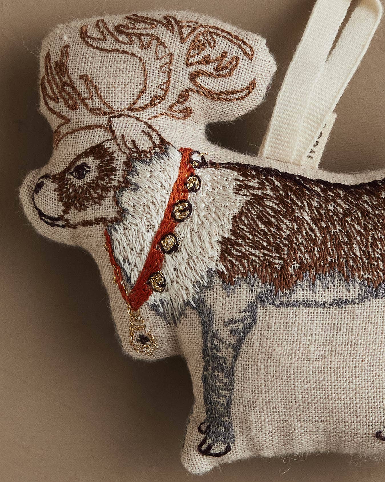 Coral & Tusk Reindeer with Bells Ornament