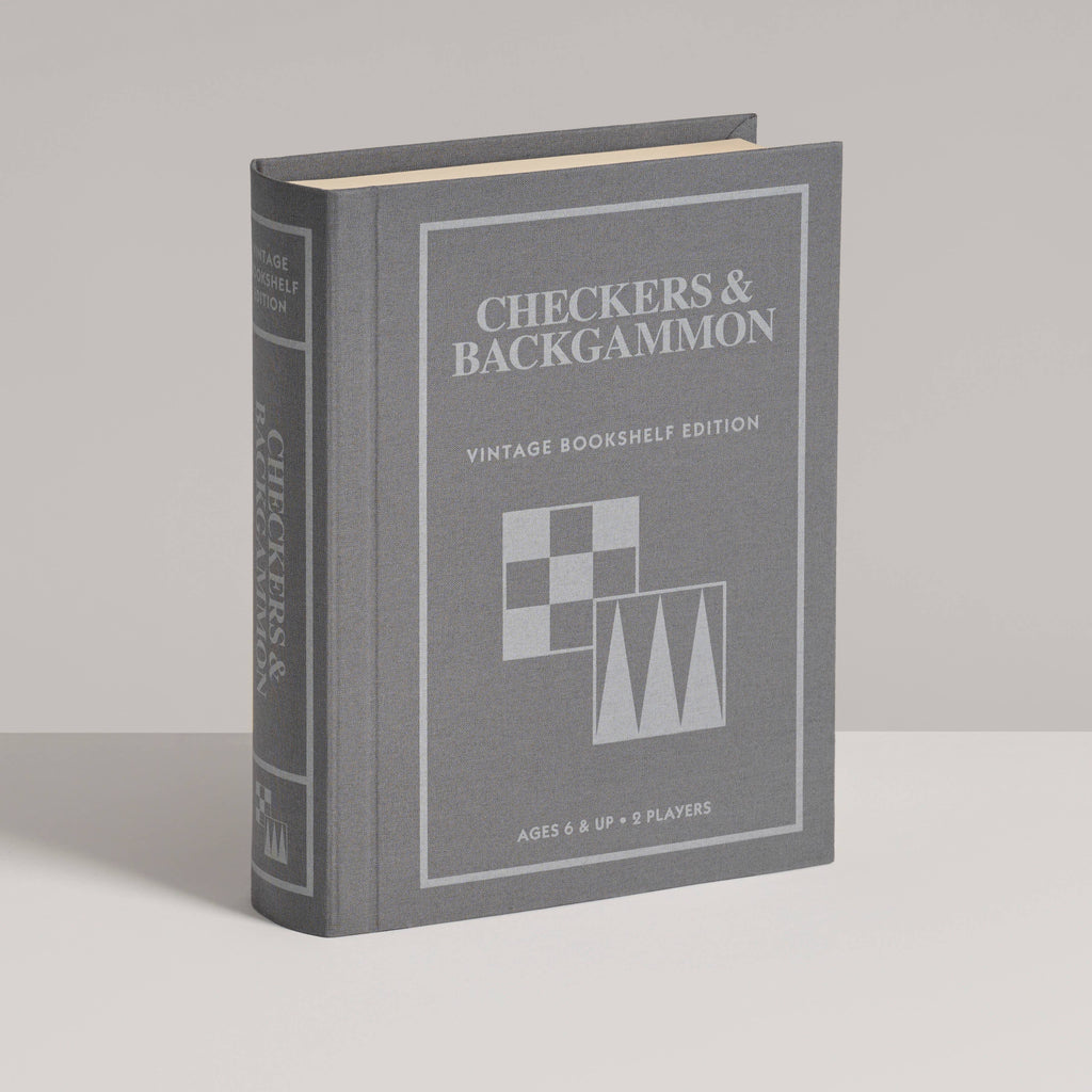 Board Game: Checkers & Backgammon Vintage Bookshelf Edition