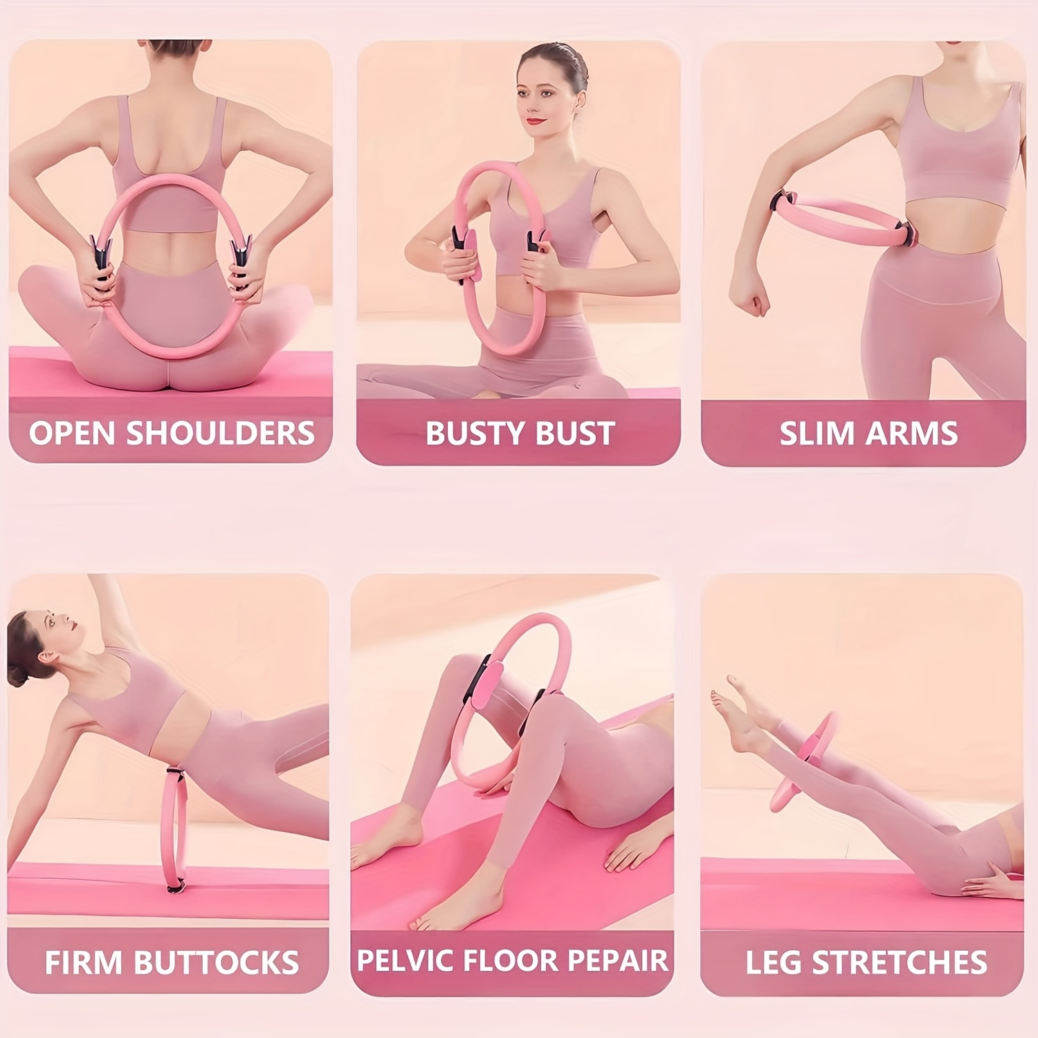 Yoga Fitness Set 11-Piece – Elastic & Resistance Bands, Yoga Ball, Stretching Band & Pilates Abdominal Hip Training Kit for Women Home Workout