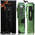 Tactical LED Flashlight EDC Flat Design - 3000 Lumen Rechargeable Torch, 8 Modes UV Light, Aluminum Body, Digital Display, 100M Range for Camping, Hiking & Emergency