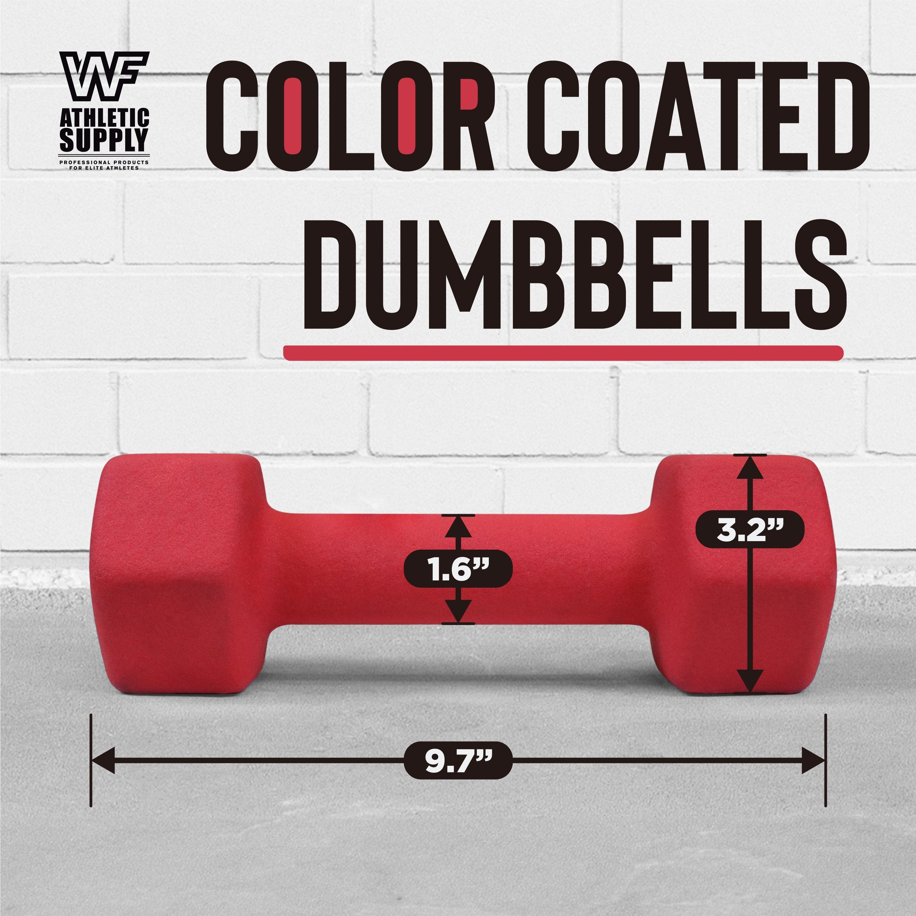 Neoprene Dumbbells Pair with Non-Slip Hex Shape – Color-Coded Hand Weights for Women & Men, Strength Training, Home Gym & Aerobics – 2LB to 15LB Available in Yellow, Green, Red, Blue & Gray