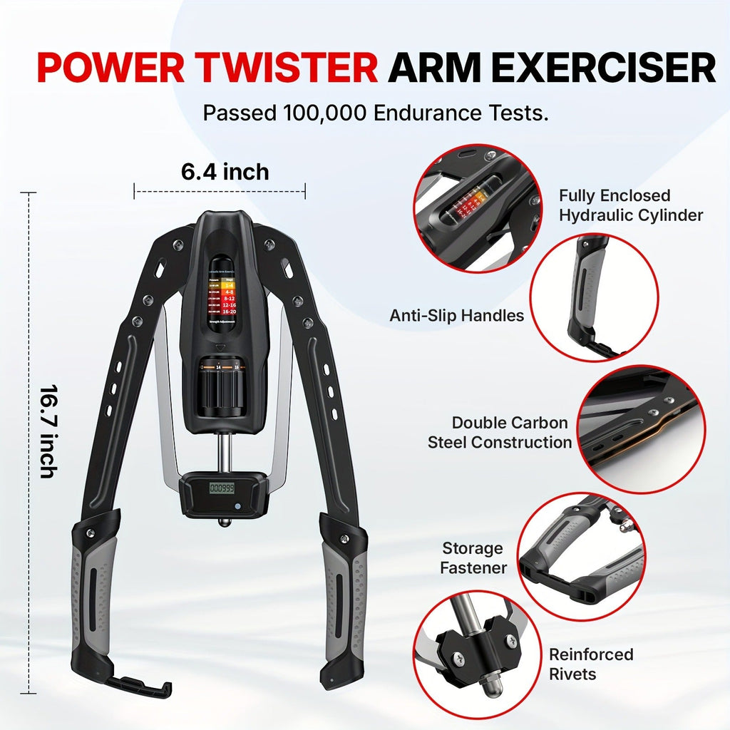 Chest Expander Twister Arm Exerciser 22-440LB Hydraulic Adjustable Resistance Shoulder Muscle Training Fitness Equipment for Home Gym