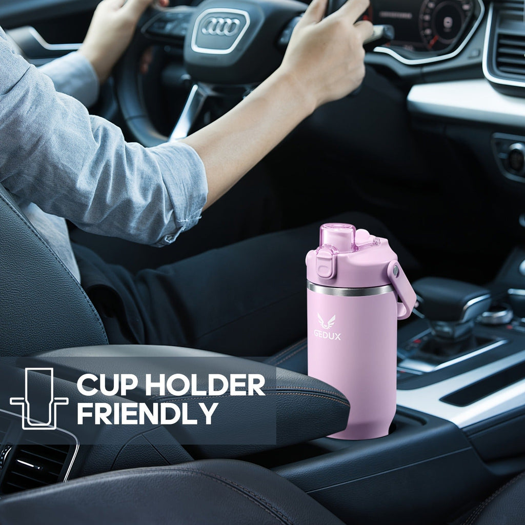 Stainless Steel Tumbler with Handle and Straw Vacuum Insulated Water Bottle 2-in-1 Lid Chug Lid Straw Lid Silicone Boot Matte Finish Gift for Women Men Christmas