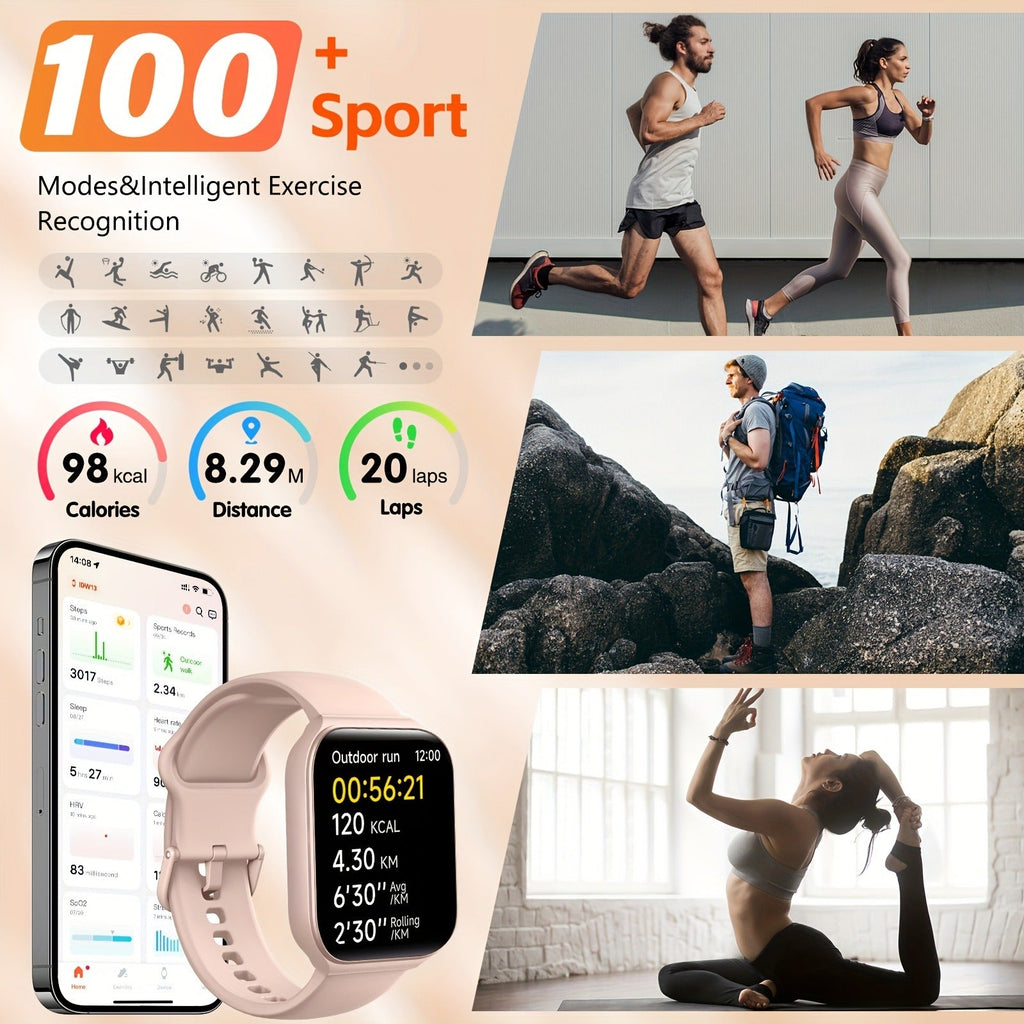 Smart Watch Fitness Tracker – 1.95" TFT Display, Built-in Alexa, 100+ Fitness Modes, Heart Rate Monitor, Men & Women