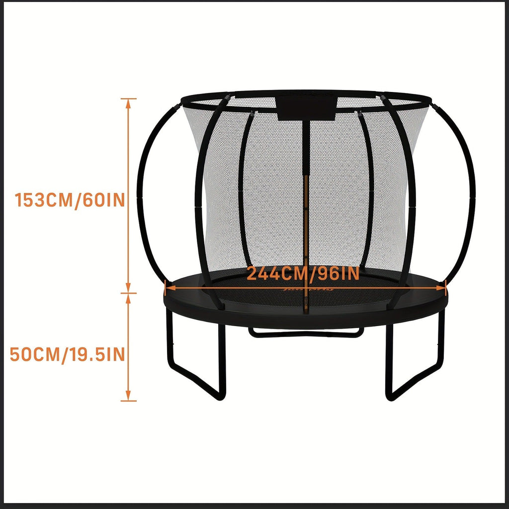 Outdoor Trampoline with Safety Enclosure Net Football Toss Game 8 10 12 14FT Round Backyard Trampoline for Kids Adults Indoor Outdoor Party Play