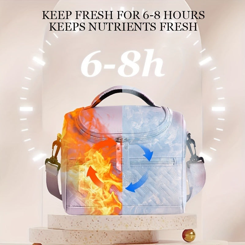 Insulated Lunch Bag Cooler Tote with Padded Shoulder Strap Leakproof Washable Polyester Meal Prep Bag for Work Picnic School Outdoor Activities Men Women