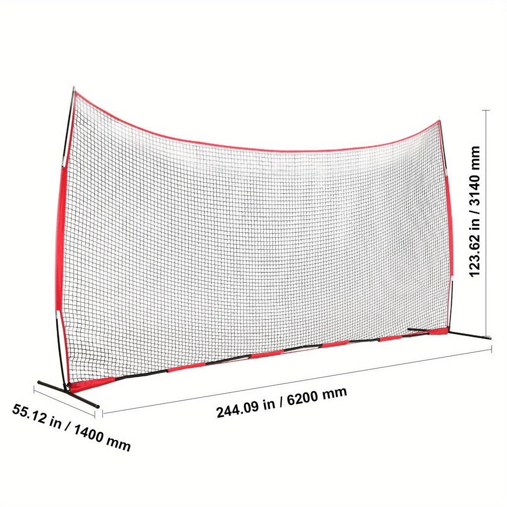 Sports Barrier Backstop Net with Carry Bag – Portable Protection Netting for Baseball Softball Lacrosse Soccer Hockey, Backyard Training Barrier Screen, Available in 7x7ft and 12x9ft