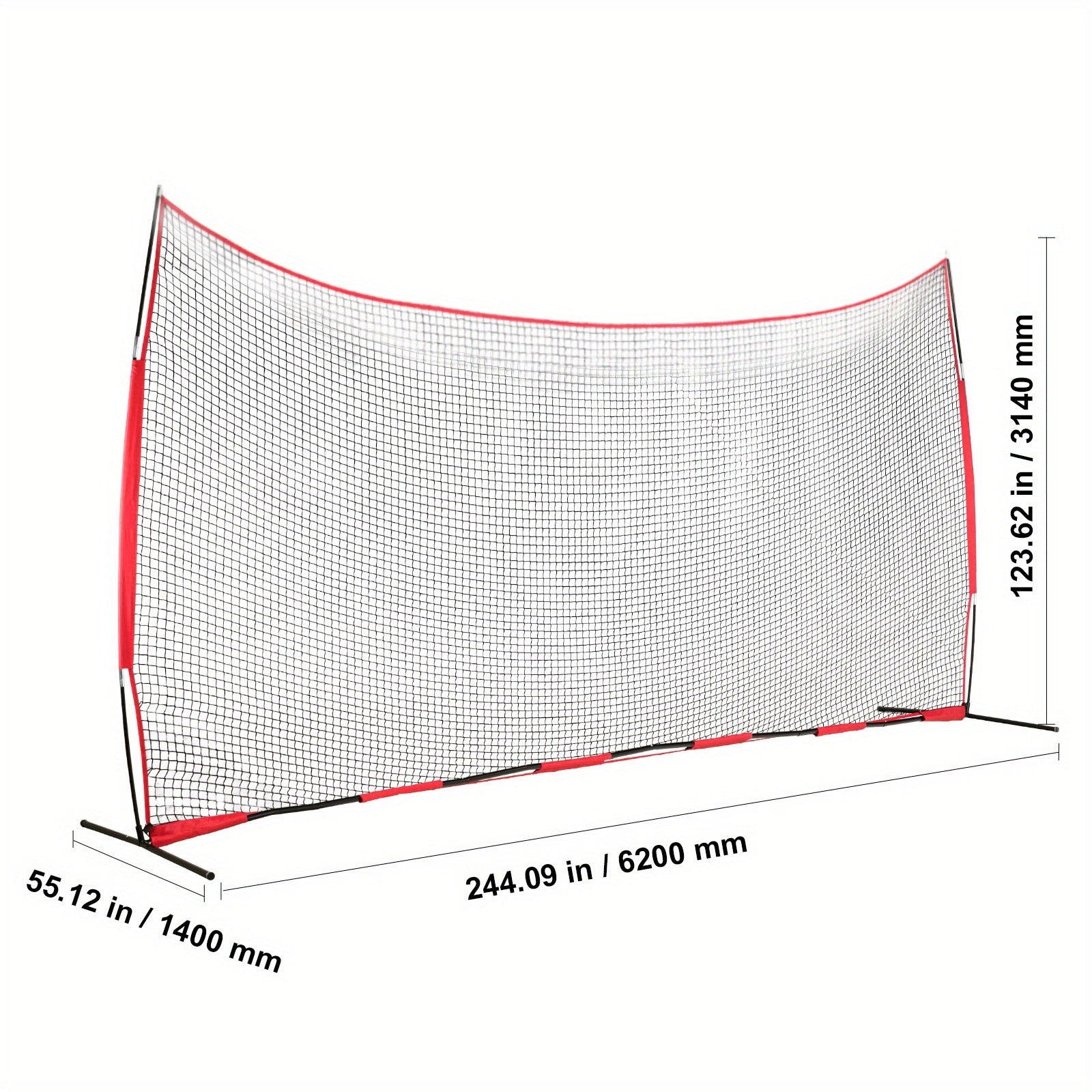 Sports Barrier Backstop Net with Carry Bag – Portable Protection Netting for Baseball Softball Lacrosse Soccer Hockey, Backyard Training Barrier Screen, Available in 7x7ft and 12x9ft
