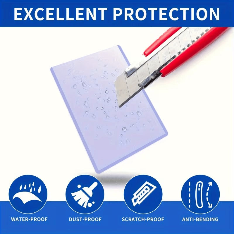 Card Protector Sleeves Top Loading PVC 50 or 100 Pack Waterproof Scratch Bend Moisture Resistant Durable Card Sleeves for TCG Gaming Baseball Football Sports Cards Star Photo Cards Storage and Organization