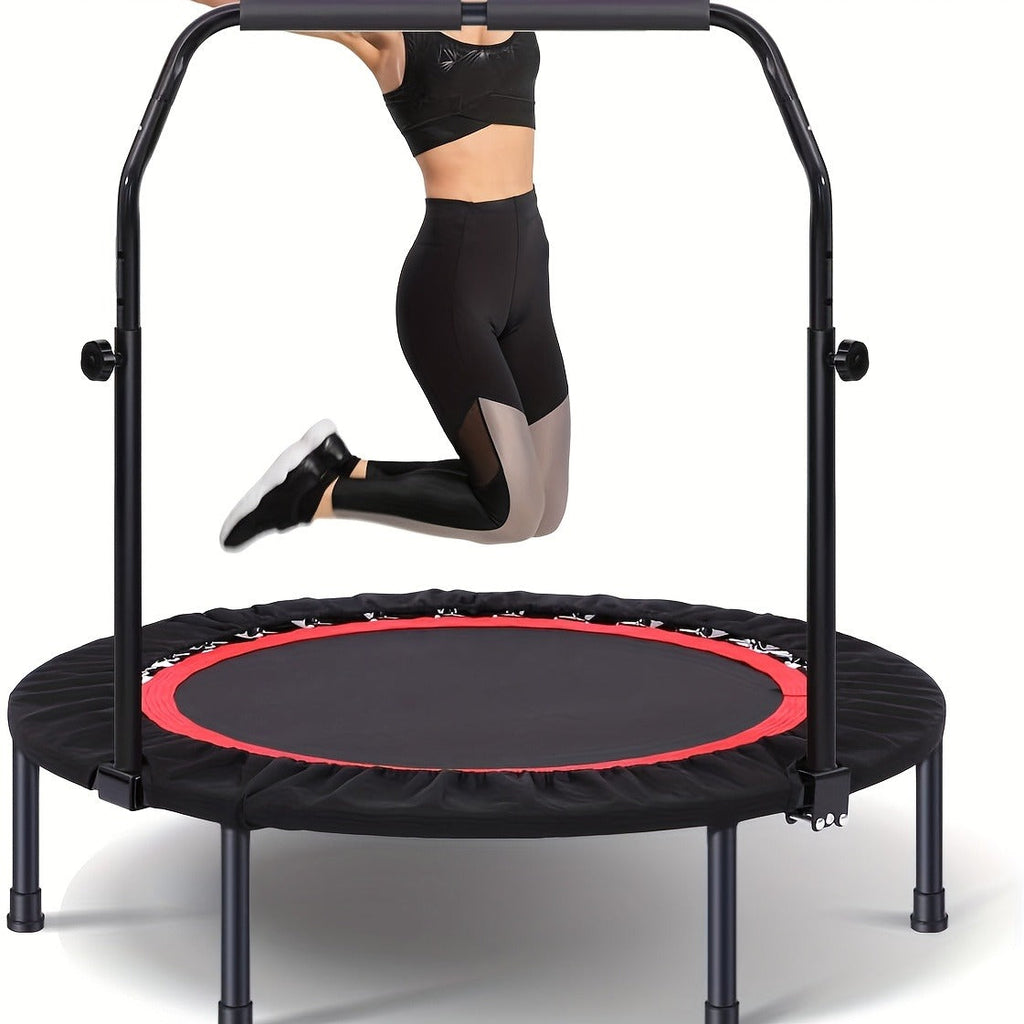 Mini Trampoline Rebounder 40" for Adults 330LB Capacity with Balance Bar Indoor Outdoor Fitness Cardio Exercise Trampoline