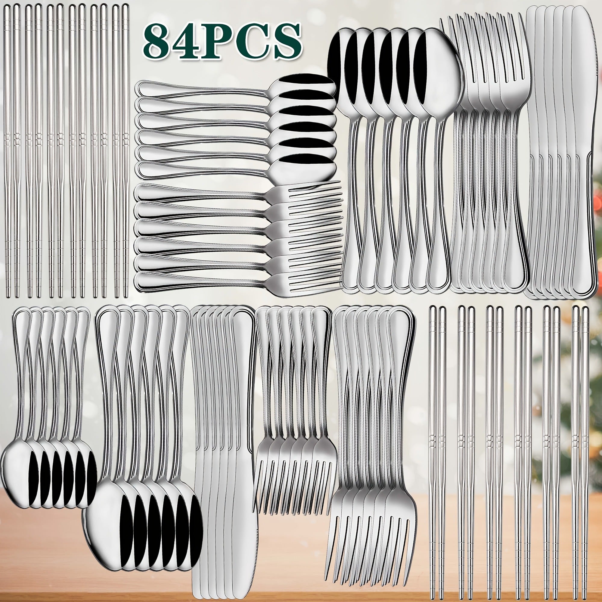 Stainless Steel Flatware Set – Vintage Royal Golden & Silver Silverware Set for 6, Rust-Resistant Dishwasher Safe Cutlery with Forks, Spoons & Knives – Available in 30 / 48 / 60 / 84 Piece Sets