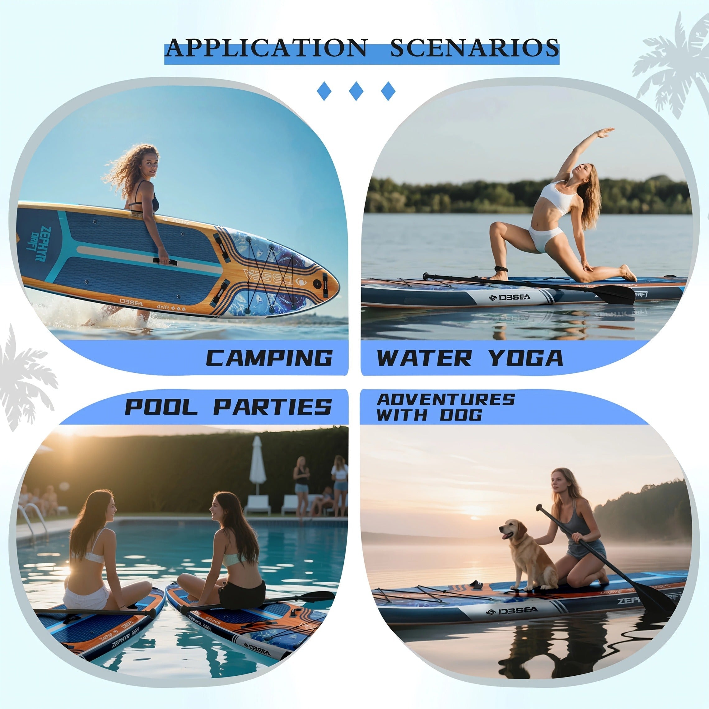 Wide Inflatable SUP Board 11ft x 32'' Extra Wide Stand Up Paddle Board for Youth Adults with Backpack Dry Bag Paddle Leash Hand Pump Fins Stable Design
