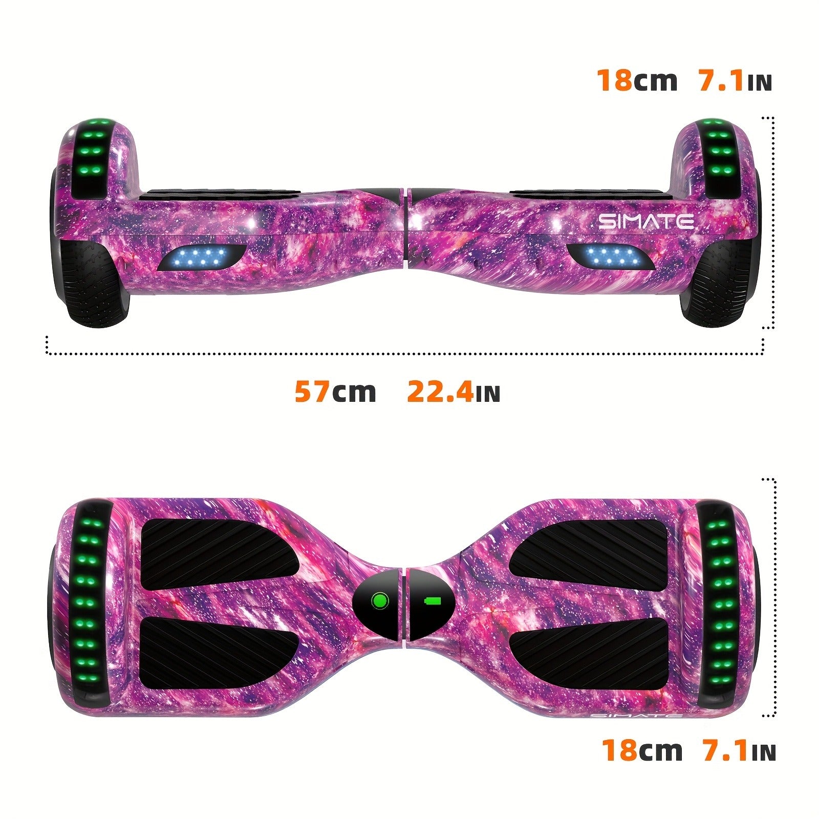 Self Balancing Hoverboard 6.5" LED Light Up Wheels 300W Motor 7.5MPH for Kids Teens Adults Multiple Colors