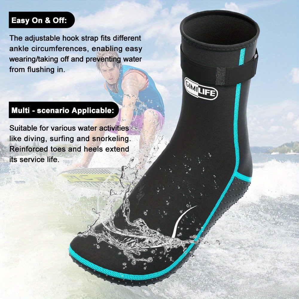 Neoprene Wetsuit Socks 3.5mm – High & Low Cut Water Booties, Non-Slip Anti-Abrasion for Diving Snorkeling Kayaking Beach Volleyball Surfing, S-XXL