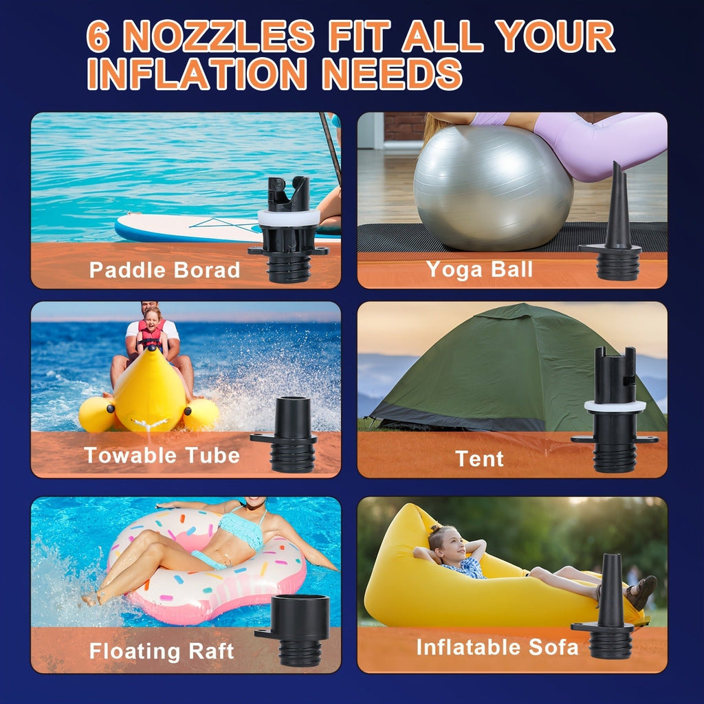 Electric SUP Pump 20PSI Portable Paddle Board Air Pump Quick Inflate Deflate for Stand Up Paddle Boards Kayak Inflatable Boat Tent Outdoor