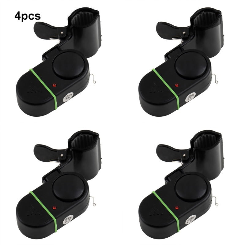 Fishing Bite Alarm Bell 4pcs Set with Sound Alert and Light Indicator, Sensitive Fish Hook Alarm for Fishing Rod Night Fishing Carp Fishing, No Battery Required