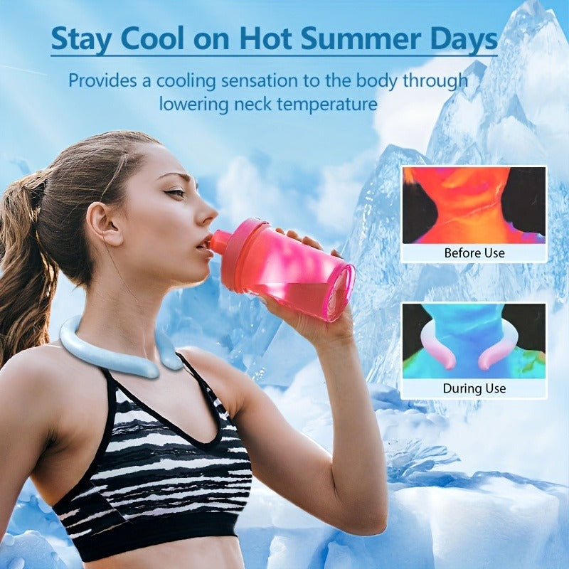 Cooling Neck Ring 3-Pack – Wearable Ice Gel Tube Wrap for Hot Weather, Outdoor Sports, Heat Relief & Hot Flashes, Freezes at 28°C, Hands-Free Summer Cooling for Men & Women