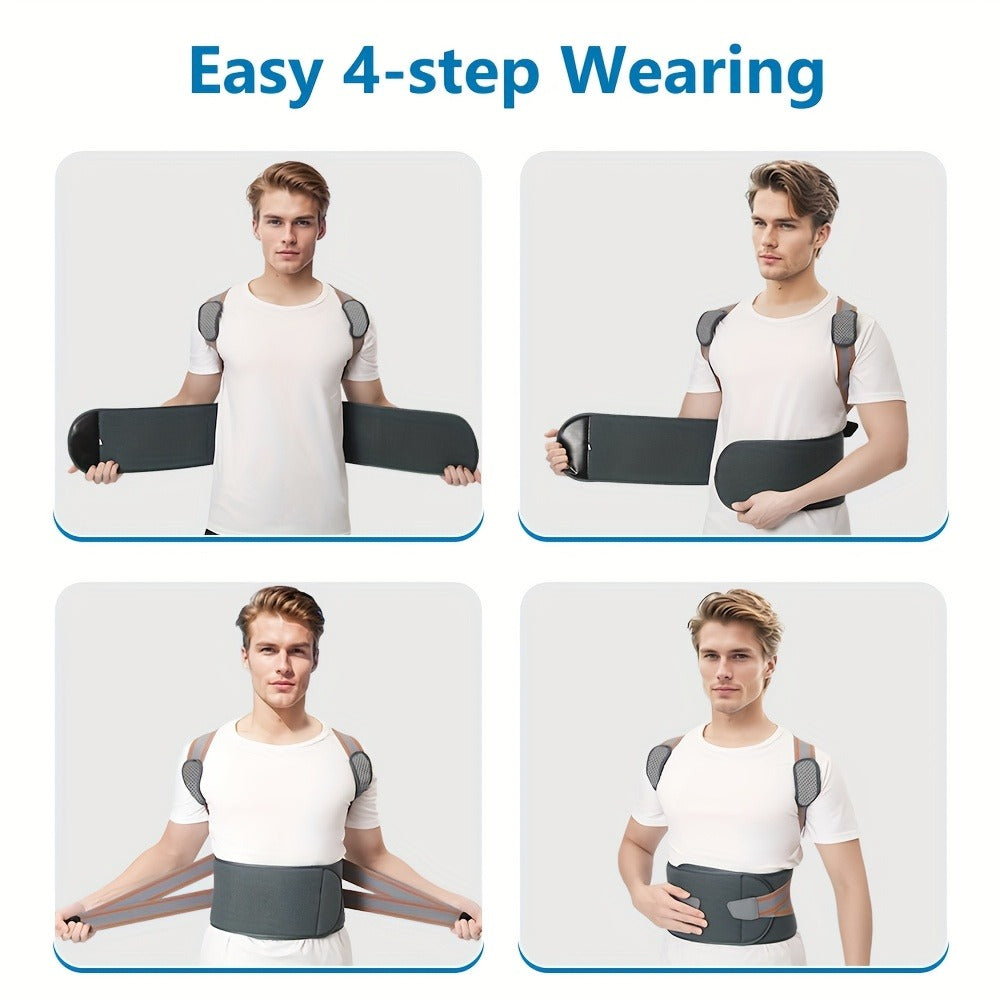 Magnetic Posture Corrector Back Brace – Adjustable Shoulder Support Belt for Men & Women, Instant Posture Improvement, Breathable Back Straightener