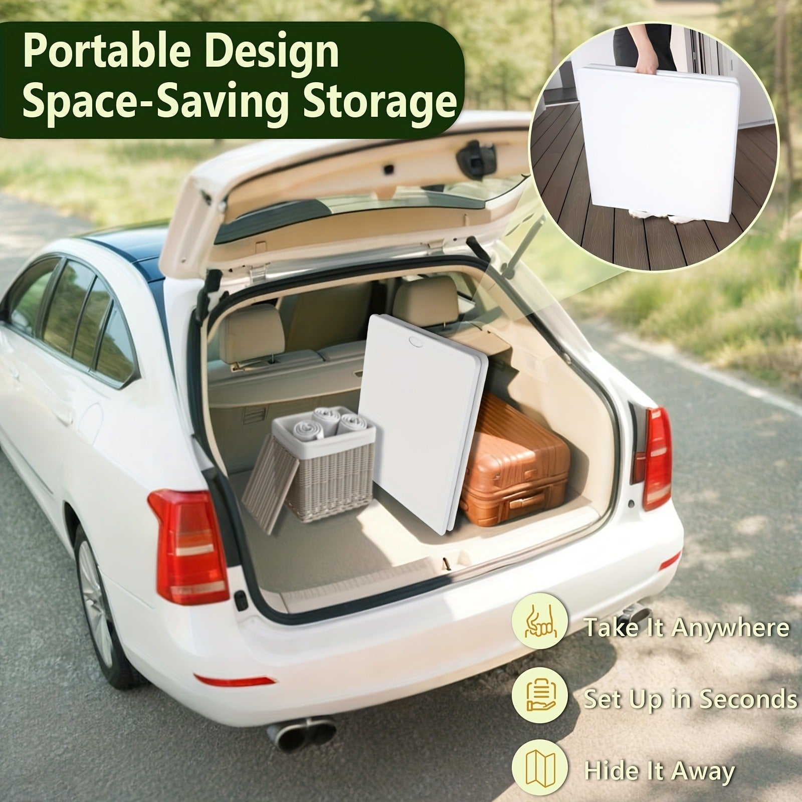Foldable Outdoor Dining and Utility Table 4ft 6ft Multi-Purpose Folding Desk for Camping Backyard Weddings Living Room Card Games Study Home Office