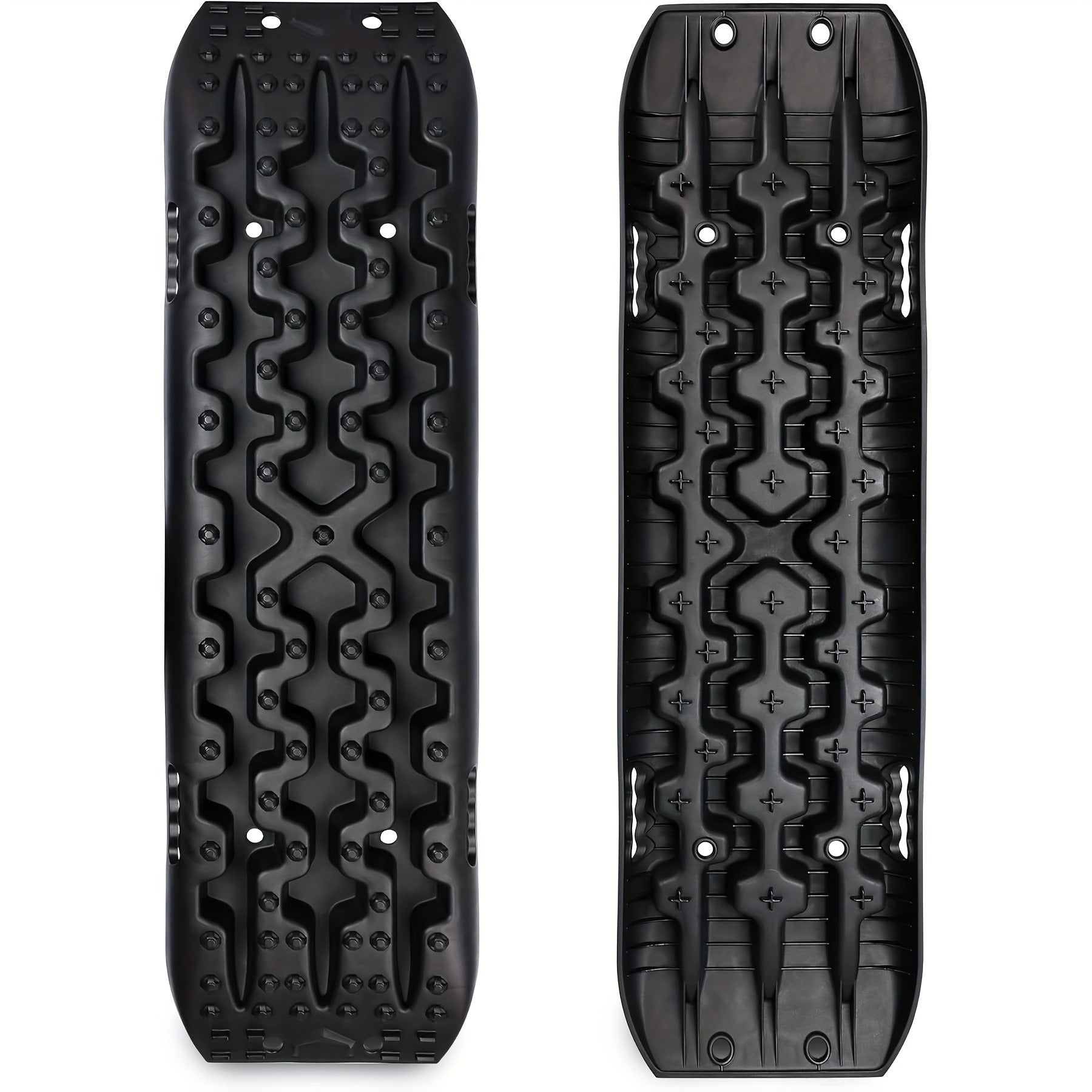 Off-Road Traction Boards Recovery Tracks 2-Pack – 10-Ton Capacity, 40”×11.8” PP Traction Mats for Sand, Mud & Snow, 4x4 Vehicle Recovery Boards with Carry Bag & Leash, Orange/Red/Black