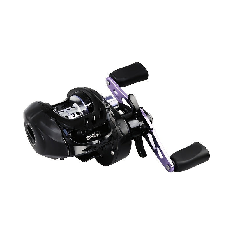 Baitcasting Reel 7.2:1 High-Speed Gear Ratio, 5+1 Ball Bearings 17.64LB Max Drag, Lightweight Freshwater Saltwater Bass Fishing Reel, Left & Right Hand Retrieve, Black Purple