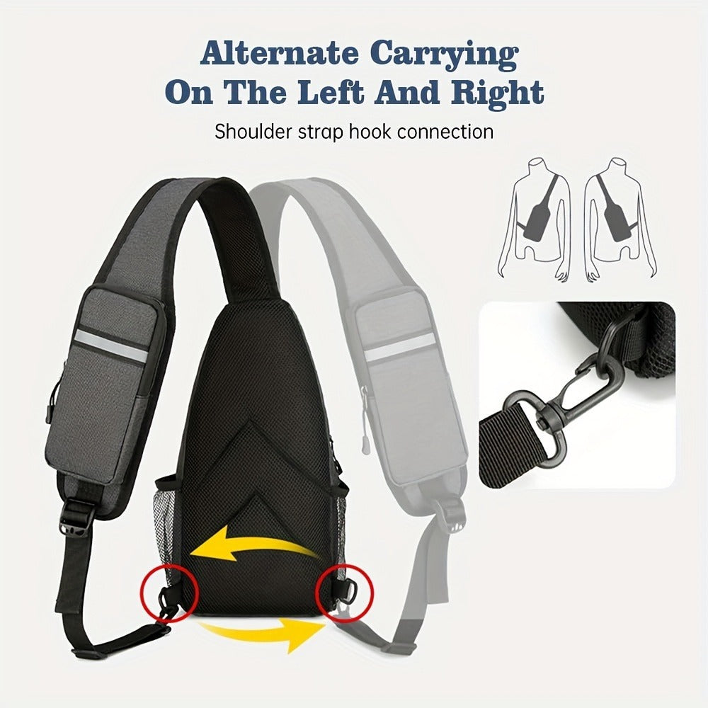 Crossbody Bag for Women & Men, Large Capacity Single Shoulder Bag with Zipper, Lightweight Multi-Pocket Design, Casual Sling Bag for Travel, Hiking, Work & Daily Use – Multiple Colors Available