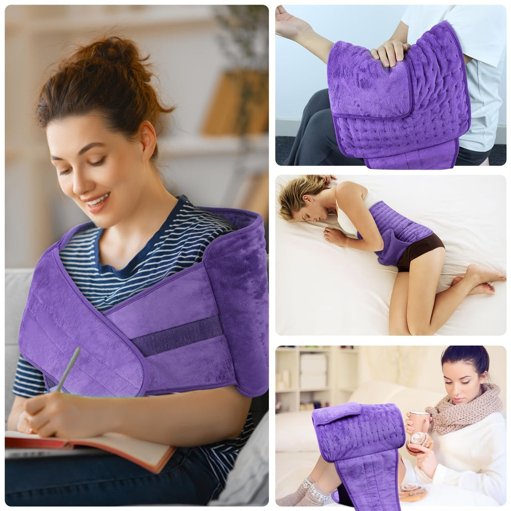 Electric Heating Belt for Back Pain Relief – 12x24 Inch Heated Waist Wrap with 6 Heating Levels, 4 Timer Settings & 6-Hour Auto Shutoff, Adjustable Fit for Men and Women