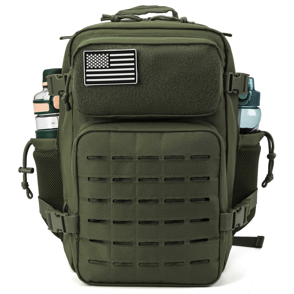 Tactical Laptop Backpack 25L MOLLE Unisex – Office & Hiking Daypack with Dual Cup Holders for Men & Women, 3-Day Bug Out Bag, Trekking & Laptop Organizer, 9 Colors: Black, Green, Pink & More