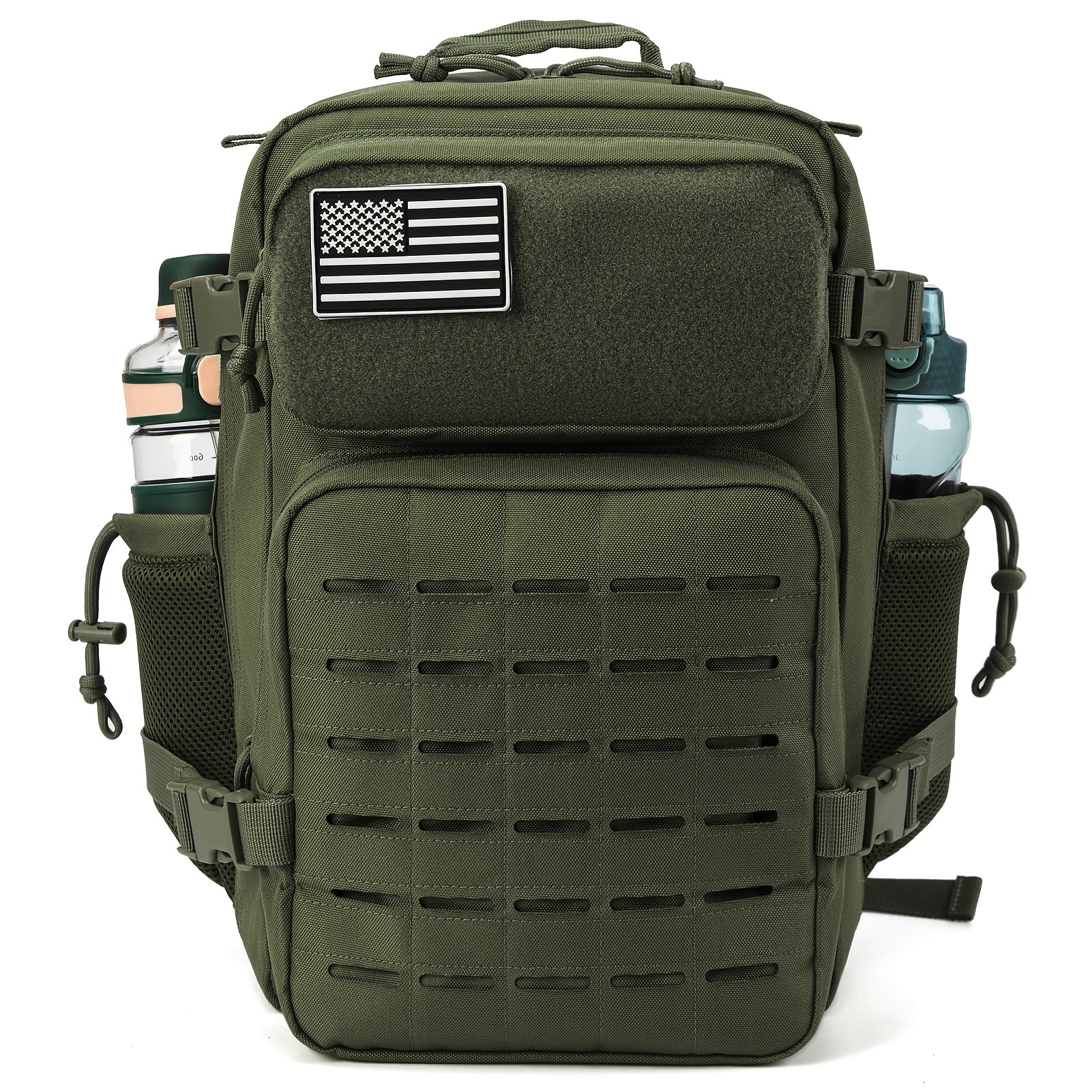Tactical Laptop Backpack 25L MOLLE Unisex – Office & Hiking Daypack with Dual Cup Holders for Men & Women, 3-Day Bug Out Bag, Trekking & Laptop Organizer, 9 Colors: Black, Green, Pink & More