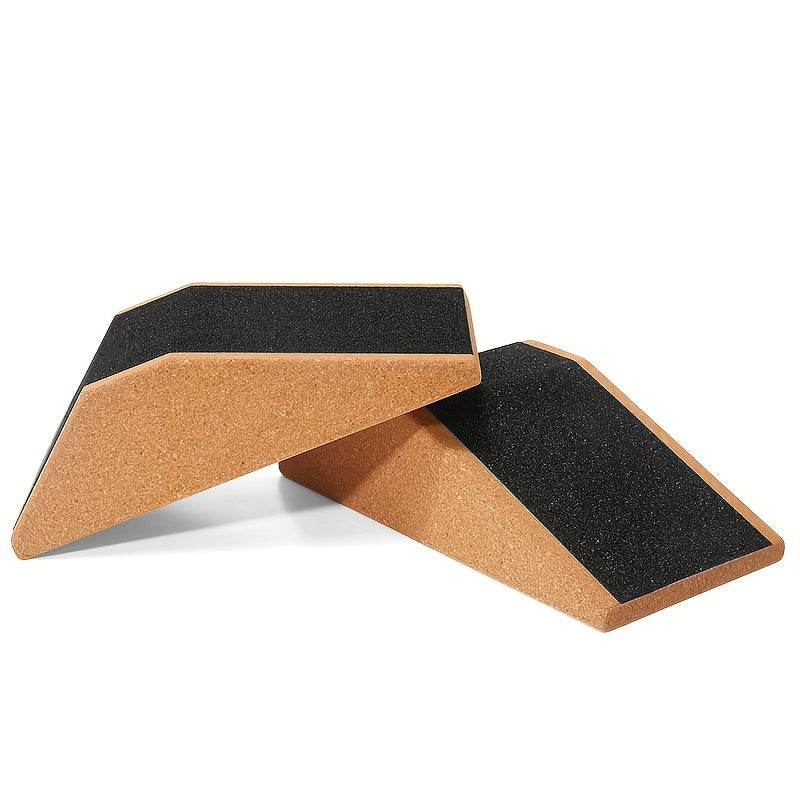 Cork Squat Wedge Blocks 2-Pack – Anti-Slip Pads, 1400 lbs Capacity, Calf Raiser & Yoga Ramp for Weightlifting, Squats & Stretch Training with Portable Bag