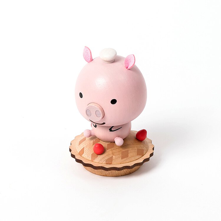 Wooden Pig Bobblehead