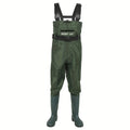 Waterproof Chest Waders for Men & Women with Boot Leg Straps, Adjustable H-Back Suspenders & Anti-Slip PVC Boots for Fly Fishing, Hunting & Farm Work – Sizes US 6.5-13