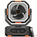 20000mAh Portable Camping Fan with LED Lantern – Rechargeable, 4-Speed, Oscillating, Remote & Timer Control | Tent, Travel, RV, Emergency & Bedroom Use