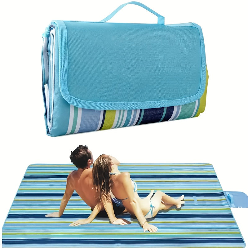 Sand-Proof Outdoor Picnic Blanket – Oversized Portable Beach Mat for Camping, Hiking & Picnic, Lightweight Foldable All-Season Ground Cover, Available in 2 Sizes, Waterproof Base, Family & Couple Use