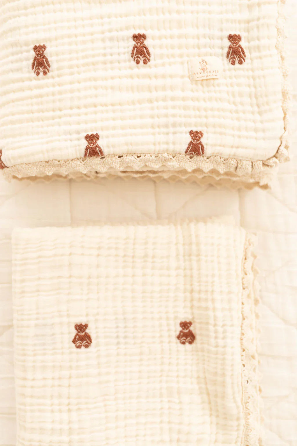 Organic Cotton Layered Gauze Baby Blanket - Teddy