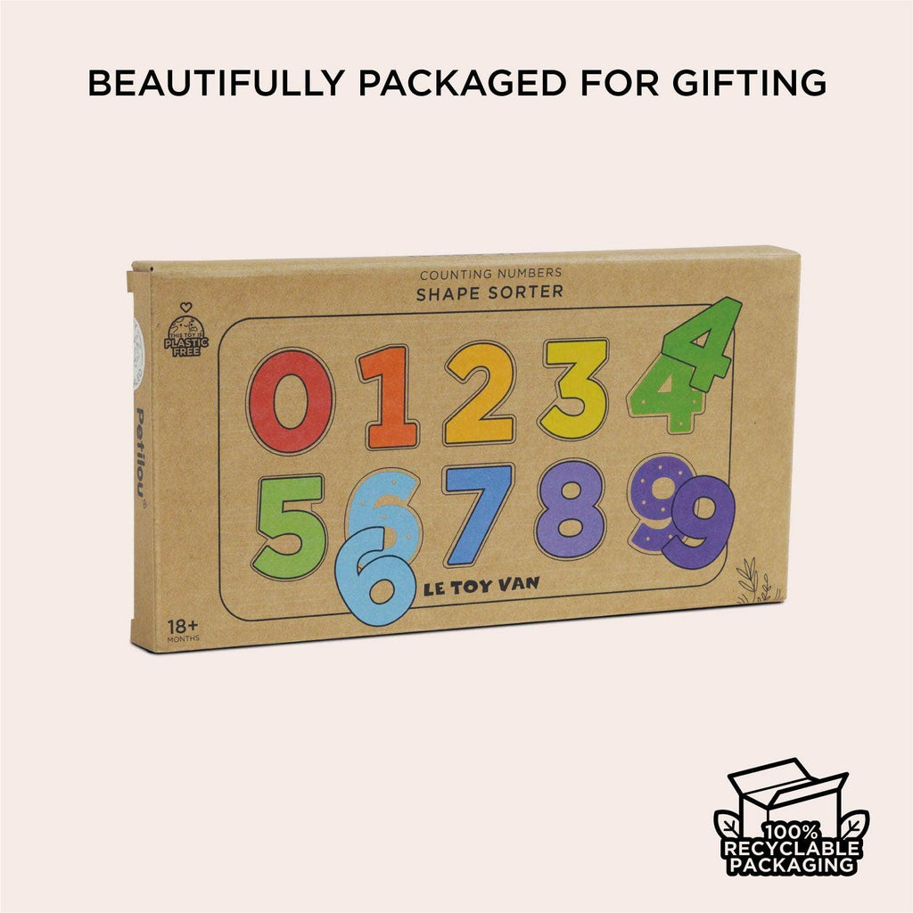 Counting Wooden Numbers Shape Sorter