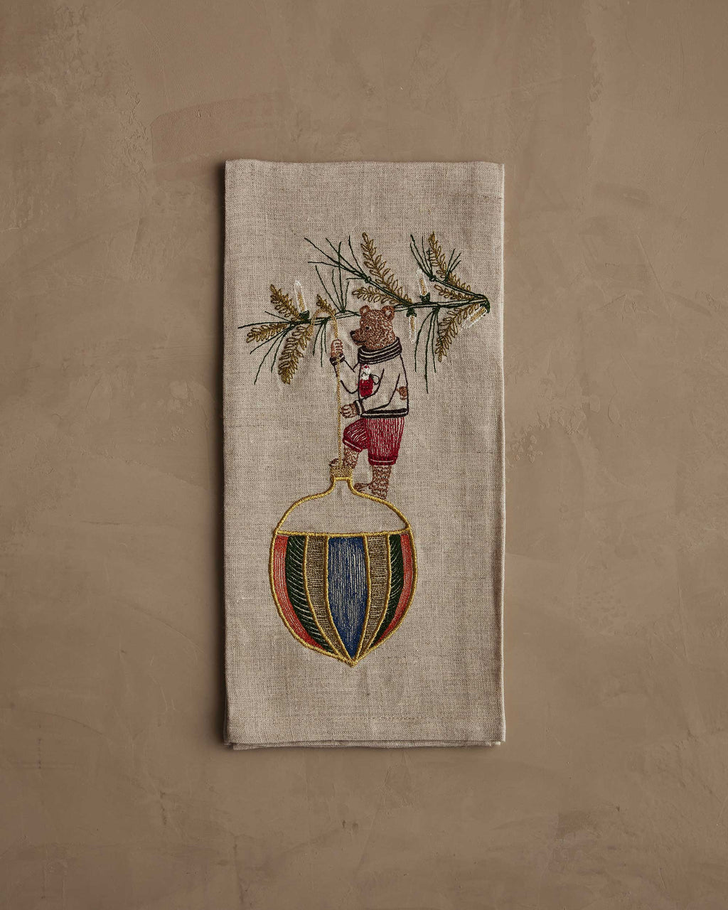 Coral & Tusk Deck the Halls Bear Tea Towel
