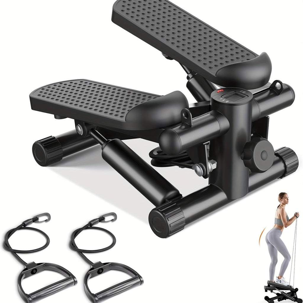 Mini Exercise Stepper Machine with Resistance Bands – Portable Twist Stair Stepper, 300lb Capacity, Full Body Trainer for Legs, Arms & Cardio – Home Workout Stepper, Orange, Black or Blue
