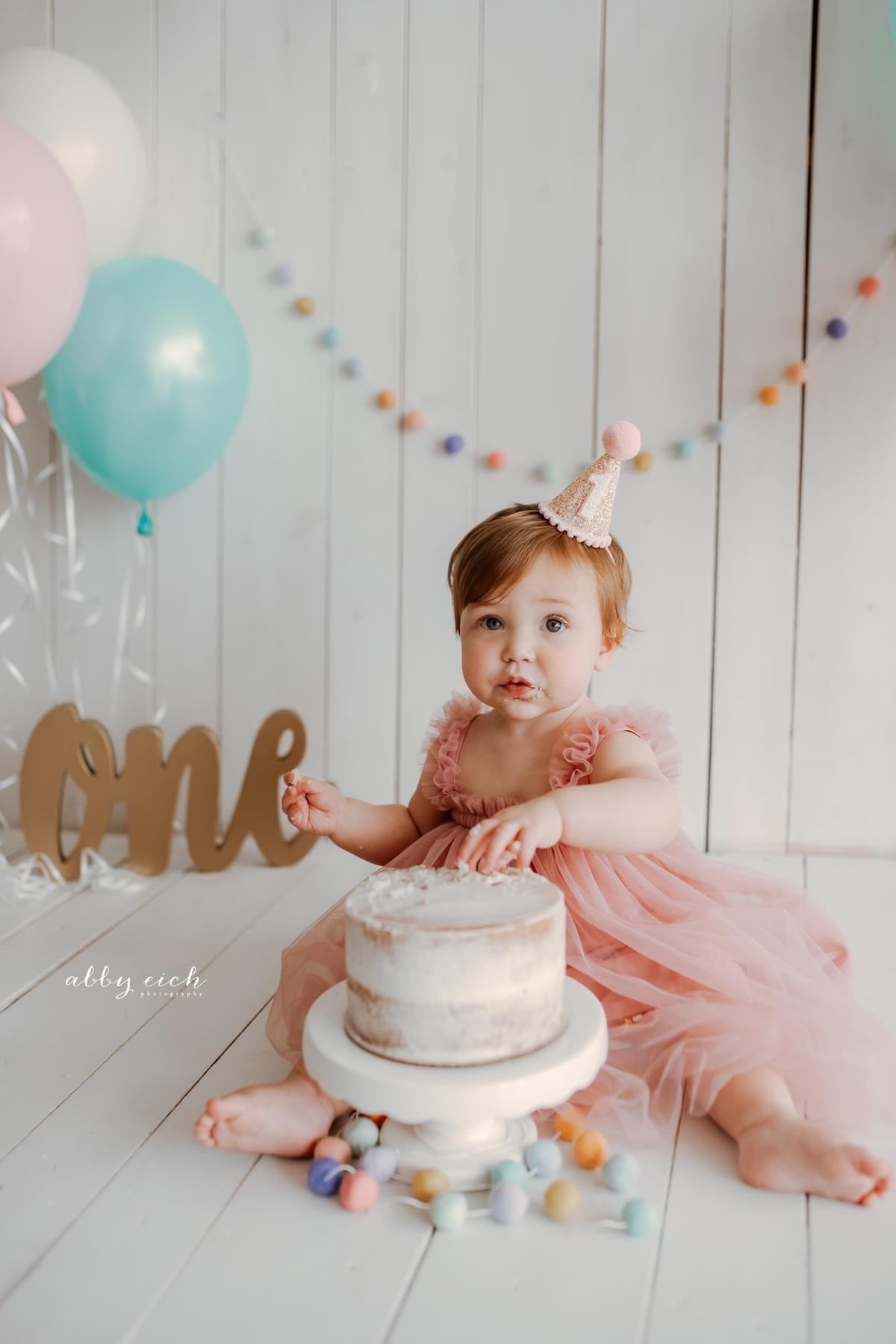 Party Hat - Champagne Glitter with Blush Pom