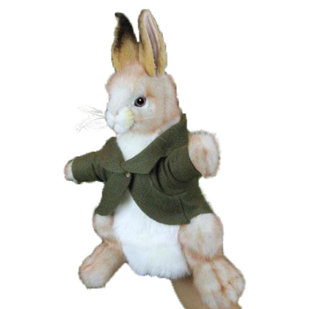 Bunny Puppet With Green Jacket