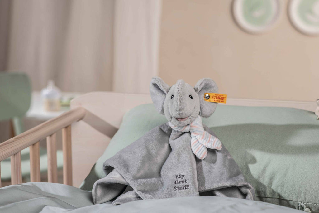 “My First Steiff” Ellie Elephant Security Blanket Baby Toy, 10 Inches