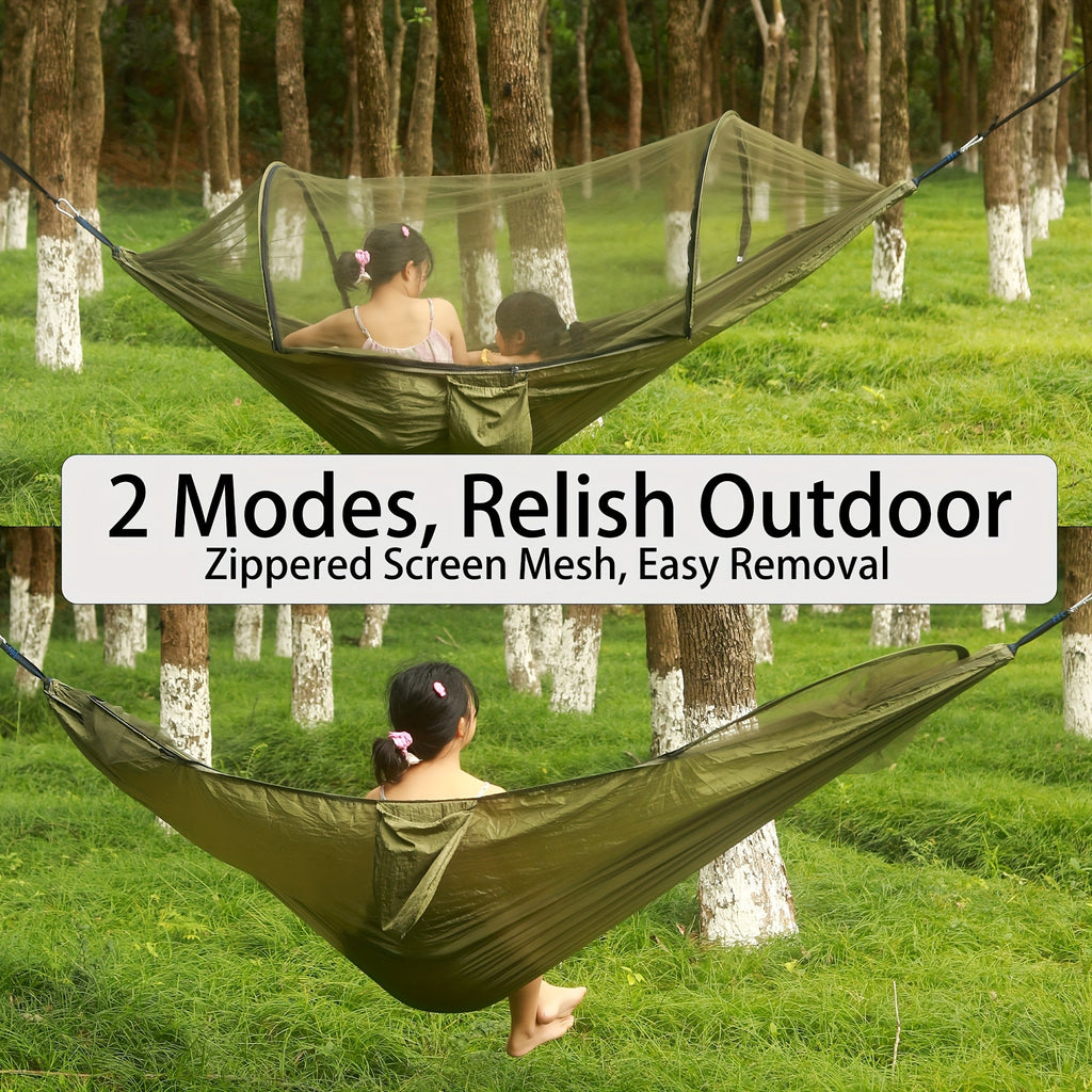 Double Camping Hammock with Mosquito Net & Sun Shade | 3-in-1 Lightweight Portable Hammock for Camping, Hiking, Backpacking & Garden