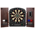 Electronic Dartboard Cabinet Set with LED Scoring – 13.5" Soft Tip, 40 Games 590 Variations, Retro Wood Cabinet, 1-8 Players, 12 Darts & All Accessories Included