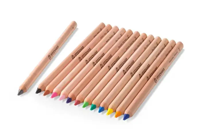 Stockmar Triangular Colored Pencil Set - 12 Colors + Graphite Pencil